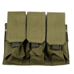 Pochette tactique triple noire pour chasse et combat en extérieur, porte-chargeurs 3 magazines, pochette Molle - Product Image 1