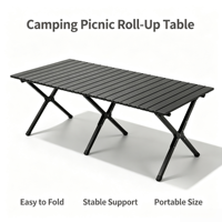 Table de pique-nique pliante ultra-légère, durable et portable, stable et sans basculement, pour repas en extérieur, camping et stand.