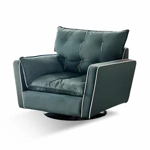 ODM Modern salon döner koltuk lüks metal taban tekli koltuk oturma odası mobilya için yüksek ribaund sünger oturma için