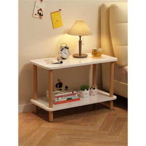 โต๊ะข้างเตียงไม้เรียบง่าย 60x30x50 ซม. โต๊ะข้างเตียงสองชั้นสำหรับห้องนอนเด็ก - Product Image 4