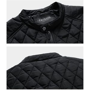 Blouson Bomber Homme Hiver Chaud Matelassé Diamant avec Poches Zippées Coupe-Vent Col Montant Vêtement d'extérieur Décontracté - Product Image 2
