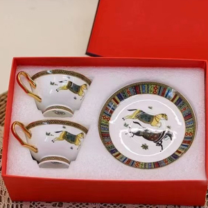 Wholesale <b>Bone</b> <b>China</b> <b>Tea</b> Cup <b>Set</b> with Horse Porcelain Coffee <b>Set</b> Gold Ceramic Cup <b>Sets</b> - Product Image 5