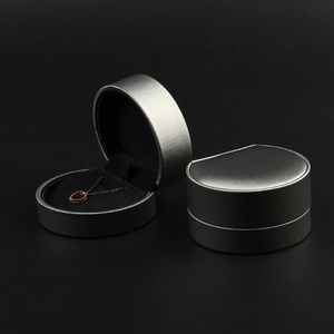 Case Jewelry <b>Ring</b> Bangle <b>Box</b> PU Leather Velvet Round Luxury Jewelry Packaging <b>Box</b> with Your logo - Product Image 4