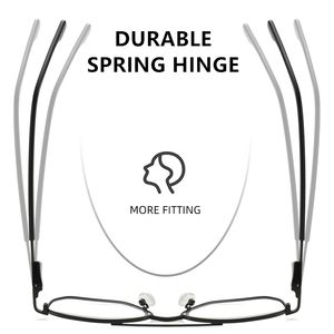 Marcos ópticos de Metal para hombre de buena calidad, bloqueo de luz azul, azul plateado, Cuadrado redondo, protección ocular inoxidable - Product Image 4