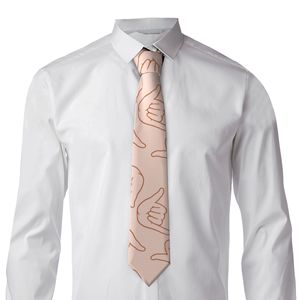 <span class=keywords><strong>Cravatte</strong></span> in Seta da Uomo Personalizzate di Alta Qualità con Stampa del Segno Shaka, Abbinabili a Completi, alla Moda, Stampa su Richiesta per Feste - Product Image 4