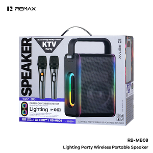 ลำโพงปาร์ตี้ Rb-mb08 กำลังขับ 60 วัตต์ เสียง HD ไมค์คู่ โหมดคาราโอเกะ แบตเตอรี่ 6000 มิลลิแอมป์ ใช้งานได้ 8 ชั่วโมง เชื่อมต่อ <span class=keywords><strong>TWS</strong></span> ไฟ RGB ลำโพงไร้สาย - Product Image 2