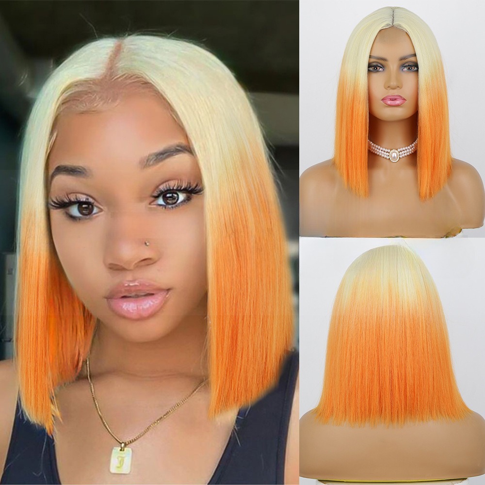 European and American Short Straight Bob Wig with Light  display picture 3