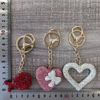 Cadeau de la Saint-Valentin pour femmes, porte-clés en forme de cœur, mini porte-clés pour sac, vente en gros, porte-clés mignon en forme de poisson en argile polymère avec strass