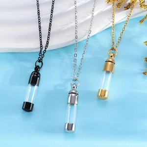 Liontin Guci Kremasi Akrilik Baja Tahan Karat, Tempat Abu, Kalung Kenangan dengan Rantai, Perhiasan Kenang-kenangan - Product Image 3