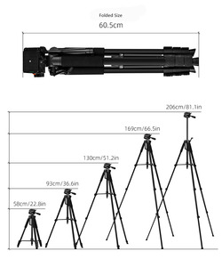 Linh Hoạt Máy Ảnh <span class=keywords><strong>Tripod</strong></span> Đứng 4 Phần 58Cm-206Cm Xoay 360 Điện Thoại Di Động Chủ Giá Ba Chân Cho Máy Ảnh Kỹ Thuật Số Quay Video - Product Image 4