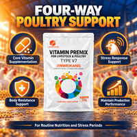 Prémélange de vitamines pour volailles soluble dans l'eau avec vitamines D3, E, K3, B2 et Niacine pour la nutrition quotidienne et le soutien anti-stress 500g