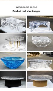 Mesa de Resina de Cristal con Diseño de Piedra Natural para Decoración del Hogar, Luminosa, de Lujo, Personalizable, Mueble de Interior - Product Image 3