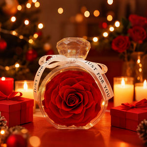 ดอกกุหลาบนิรันดร์ วันวาเลนไทน์ ดอกไม้อมตะ ดอกกุหลาบคงทนตลอดกาล บรรจุในกล่องขวดน้ำหอมอะคริลิก - Product Image 4