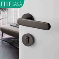 Serrure de porte de chambre et de salle de bain ELLECASA Série Aosta, modèle moderne minimaliste 6B1056, fermeture magnétique silencieuse, alliage de zinc, pour hôtel