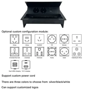 US Conference Table Power Hub Conference Table Connectivity Box With Power Socket USB C Fast Charger Station