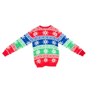 High Quality New Arrival Snowflake Sweater Womens Pattern Festive Red Custom Classy Luxury Christmas Sweater