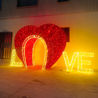 Arche lumineuse LED 3D personnalisée pour extérieur, étanche IP65, motif cœur, pour mariage, Noël, rue, parc, décoration de festival