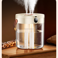Humidificateur rechargeable/USB silencieux pour la maison, la chambre à coucher, le bureau, avec affichage de l'humidité, faible consommation d'énergie 5W, grande capacité 2L