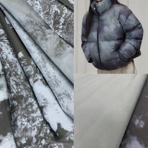 Ready in Stock PU Coated Water Repellent Anti-Pill Denim Feel Poly Tie-Dye <strong>Print</strong> <strong>Fabric</strong> for Fashion Coats Jackets Bags Clothing - Product Image 1