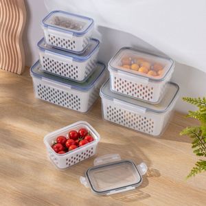 Boîte de rangement transparente OEM en plastique pour réfrigérateur, distributeur, panier de drainage, fraîcheur, qualité alimentaire, pour cuisine - Product Image 2
