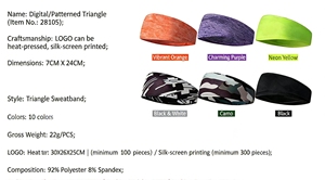 طلبات قابلة للدمج – عصابات رأس رياضية لامتصاص العرق للجري وركوب الدراجات وكرة القدم واليوجا، للنساء والرجال - Product Image 2