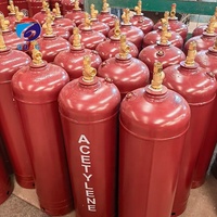 Bouteille de gaz acétylène haute pression en acier 2L, solvant acétone, pression d'essai hydrostatique 5,2 MPa, prix usine, certifiée export