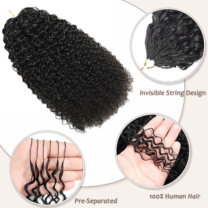Extensions de cheveux humains au crochet Kinky Curly Miracle Knots, extensions de cheveux humains au crochet pré-séparées invisibles <span class=keywords><strong>pour</strong></span> femmes noires - Product Image 2