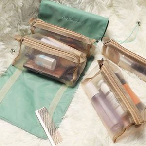 Wholesale Casual Four in One Portable Folding Travel Nylon Cosmetic Bag With Large Space Make up Bag - Product Image 4