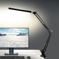 Lampe de Table pliable et télescopique à Double tête multi-angle, avec pince, lumière de remplissage pour écran d'ordinateur, idéal pour le travail, 50 w