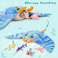 Collection de Peluches Animaux Marins : Raie Manta, Raie, Poisson Voilier, Poisson-Pieuvre, Poisson Jaune – Collection de Poupées en Peluche pour Présentation en Magasin