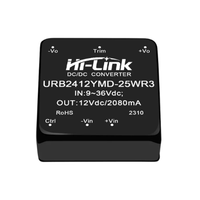 Convertisseur DC-DC isolé Hi-link URB2405YMD-25WR3 URB2412YMD-25WR3 25W, convertisseur DIP régulé à large plage d'entrée 4:1 5/9/12/15/24V