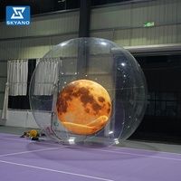 Modèle de bulle lunaire transparente géante gonflable et lumineuse personnalisée pour la décoration publicitaire d'événements et festivals en plein air