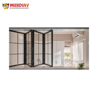 Fenêtres pliantes horizontales en aluminium à pont thermique de haute qualité pour cuisine moderne, insonorisées, isolantes thermiquement, résistantes à la pluie et au vent