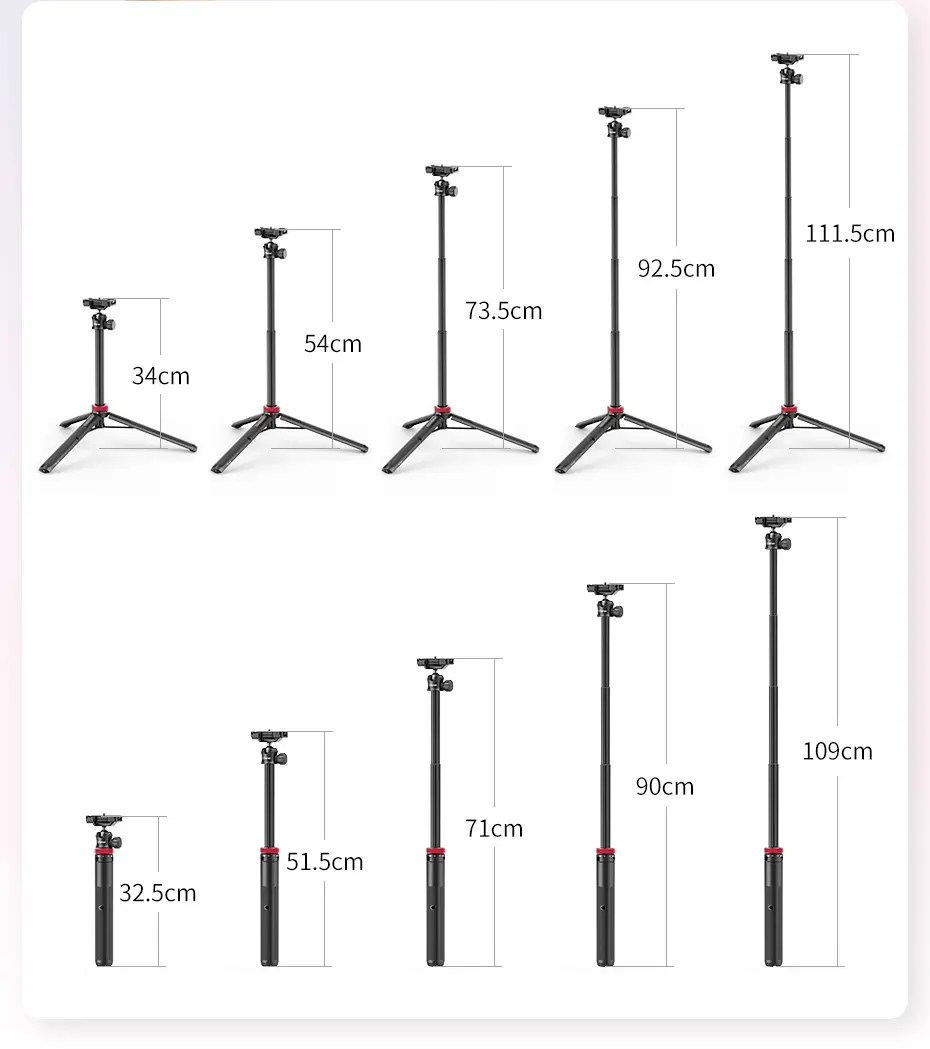 Ulanzi MT-44 Extend Livestream Tripod Stand 42inch Tripod with Phone Mount Holder Vertical Shooting Phone DSlR Camera Tripods
