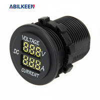 Abilkeen Dual Digital Voltmeter 12V DC Pengukur Tegangan Arus LED Display IP65 Fase Tunggal 100A Monitor Baterai Mobil Bahan ABS