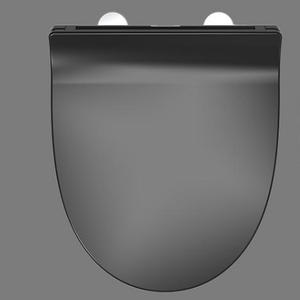 Couvre-siège de toilette en acier inoxydable noir de haute qualité, personnalisable, à fermeture douce, de style européen, en gros - Product Image 1