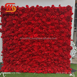 SMOOTH - Fondo de tela al por mayor de 8 pies con rosas rojas para bodas, pared de flores - Product Image 4