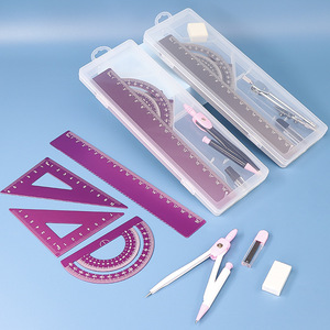 Chxn 20Cm Sinh Viên Tốt Nghiệp Kim Loại La Bàn Rer Năm Mảnh Nhựa Toán Học Tập Thiết Lập Cho Các Trường Học Sử Dụng - Product Image 4