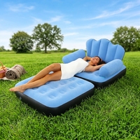 Livraison Rapide pour Salon à Domicile : Fauteuil Gonflable Relaxant avec Repose-Pieds, Chaise Inclinable Portable pour Intérieur – Vente en Gros