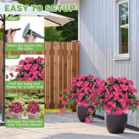 Boule de topiaire artificielle en bougainvillier pour extérieur, fausses fleurs en soie, arbustes avec piquet de fixation au sol, faux arbustes résistants aux UV