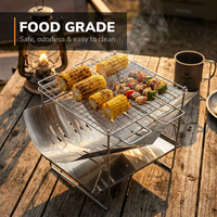 Réchaud de camping promotionnel pliable en acier inoxydable pour bois de chauffage, barbecue et four, idéal pour tente extérieure