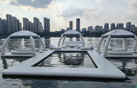 Plateforme flottante gonflable personnalisée pour yacht, jet ski, ponton, avec tente Sunshape intégrée