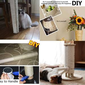Tali Putih Sisal Alami untuk Pohon Kucing Scratcher Scratching <span class=keywords><strong>Post</strong></span> - Product Image 6