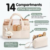 Organisateur de couches matelassé avec poignée, organisateur de voiture pour table à langer, panier de rangement portable pour chambre de bébé