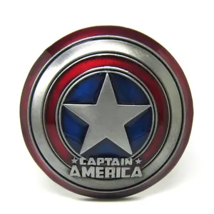 Captain America logo di modo OEM personalizzato fibbie per cinture donne doppio polo acciaio inox fibbia della cintura olografica trasparente del cuore fibbia