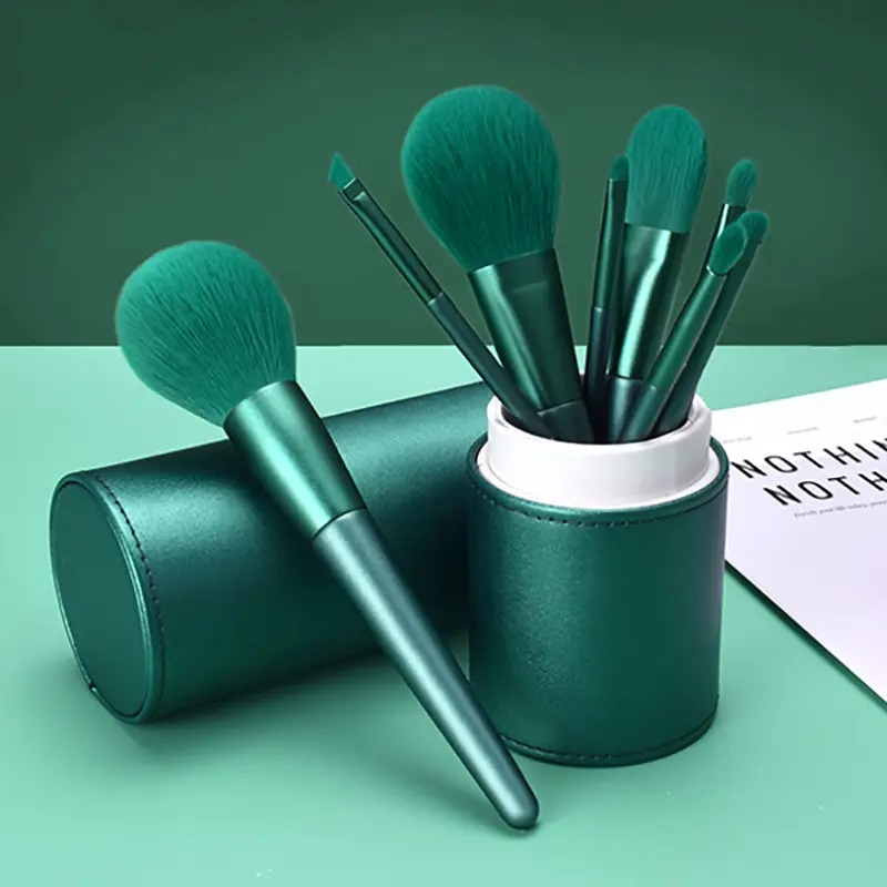Neue 8 grüne benutzer definierte Smaragd Make-up Pinsel Großhandel Full Set von Loose Powder Highlight Lidschatten Pinsel Set