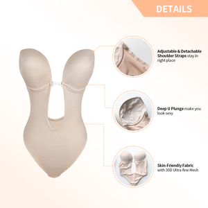 Lencería Moldeadora de Cuerpo Completo <span class=keywords><strong>sin</strong></span> <span class=keywords><strong>Espalda</strong></span> para Mujer, Invisible, con Tanga y <span class=keywords><strong>Sujetador</strong></span>, Ideal para Vestidos - Product Image 4