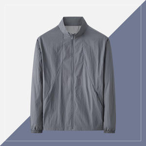 Veste hommes printemps et été nouveaux vêtements de protection solaire col fin trench-coat décontracté manteau homme respirant. logo personnalisé - Product Image 5