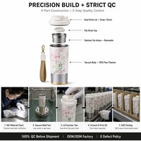 Tasse à café en titane pur 520 ml, double paroi, isolée sous vide, avec paille, filtre à thé, logo personnalisé, boîte cadeau, anti-chute