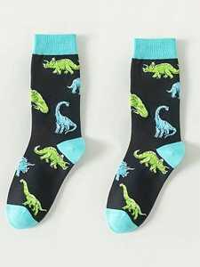 Chaussettes imprimées de dessins animés Triceratops Diplodocus pour hommes, chaussettes de <span class=keywords><strong>dinosaure</strong></span> créatives et personnalisées - Product Image 2